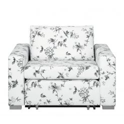 Mooved Fauteuil convertible Latina VII - Matière tissée - Motif floral - Blanc / Gris -Pas Cher Fauteuils Magasin schlafsessel latina vii flachgewebe weiss grau 4197436
