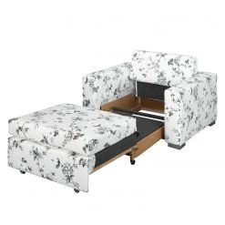 Mooved Fauteuil convertible Latina VII - Matière tissée - Motif floral - Blanc / Gris -Pas Cher Fauteuils Magasin schlafsessel latina vii flachgewebe weiss grau 4197448
