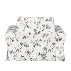 Mooved Fauteuil convertible Latina VII - Matière tissée - Blanc / Gris -Pas Cher Fauteuils Magasin schlafsessel lepe gebluemt weiss grau 4134136