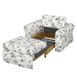 Mooved Fauteuil convertible Latina VII - Matière tissée - Blanc / Gris -Pas Cher Fauteuils Magasin schlafsessel lepe gebluemt weiss grau 4134148