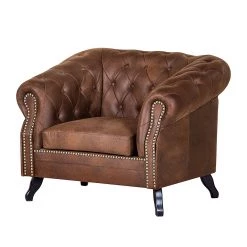 Ars manufacti Fauteuil Benavente - Aspect vieux cuir marron