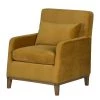 Jack & Alice Fauteuil Blomma - Velours jaune moutarde - Noyer -Pas Cher Fauteuils Magasin sessel blomma samtstoff senfgelb nussbaum 3670841