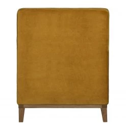 Jack & Alice Fauteuil Blomma - Velours jaune moutarde - Noyer -Pas Cher Fauteuils Magasin sessel blomma samtstoff senfgelb nussbaum 3670853