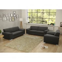 Fredriks Fauteuil Bollon - Tissu - Gris foncé -Pas Cher Fauteuils Magasin sessel bollon webstoff dunkelgrau 4155240