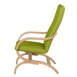 Modoform Fauteuil Bueno Vista - Vert gazon - Beige - Hêtre -Pas Cher Fauteuils Magasin sessel bueno vista strukturstoff buche natur grasgruen 4617380