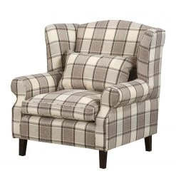 Maison Belfort Fauteuil à oreilles Colmar XL - Marron / Beige