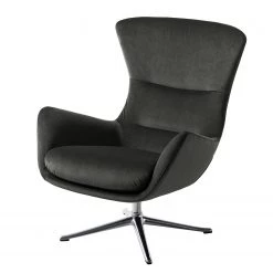 Studio Copenhagen Fauteuil Hepburn III - Velours Shyla: Vert de gris - Chrome brillant