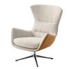 Studio Copenhagen Fauteuil Hepburn III - Beige / Cognac - Chrome brillant -Pas Cher Fauteuils Magasin sessel hepburn ii webstoff echtleder beige cognac 5022176
