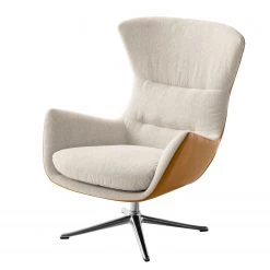 Studio Copenhagen Fauteuil Hepburn III - Beige / Cognac - Chrome brillant