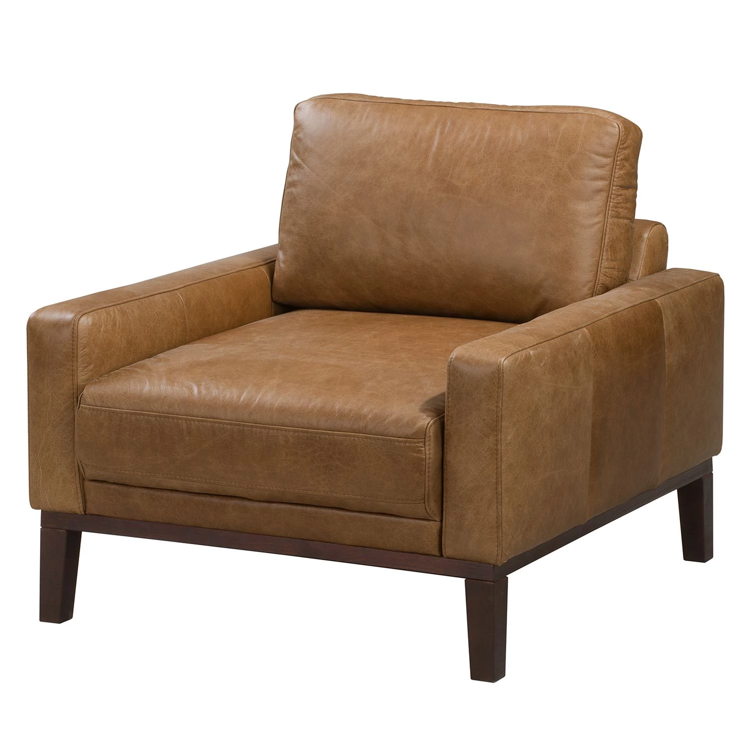 Ars manufacti Fauteuil Horley - Cuir véritable - Marron 3 Ars manufacti Fauteuil Horley - Cuir véritable - Marron