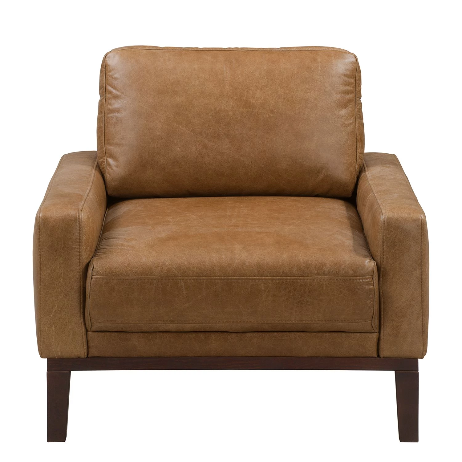 Ars manufacti Fauteuil Horley - Cuir véritable - Marron 5 Ars manufacti Fauteuil Horley - Cuir véritable - Marron – Image 3