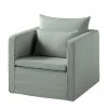 Eva Padberg Collection Fauteuil Lavina - Tissu Moretey : Menthe -Pas Cher Fauteuils Magasin sessel lavina webstoff mintgrau 4721788