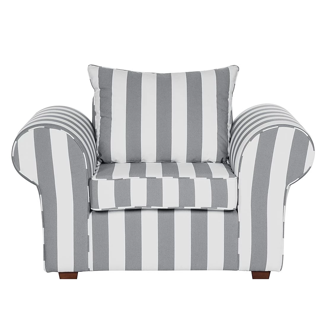 Maison Belfort Fauteuil Colmar - Tissu gris à rayures 7 Maison Belfort Fauteuil Colmar - Tissu gris à rayures – Image 5