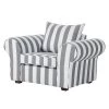 Maison Belfort Fauteuil Colmar - Tissu gris à rayures -Pas Cher Fauteuils Magasin sessel livia webstoff grau gestreift 309462