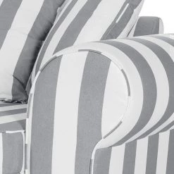 Maison Belfort Fauteuil Colmar - Tissu gris à rayures 11 Maison Belfort Fauteuil Colmar - Tissu gris à rayures -Pas Cher Fauteuils Magasin sessel livia webstoff grau gestreift 309464