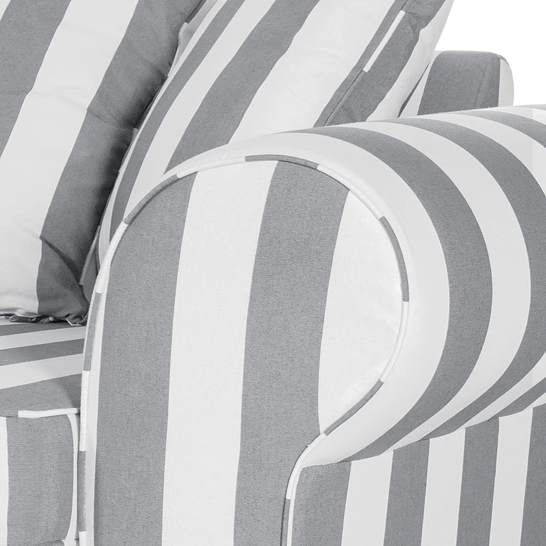 Maison Belfort Fauteuil Colmar - Tissu gris à rayures 5 Maison Belfort Fauteuil Colmar - Tissu gris à rayures – Image 3