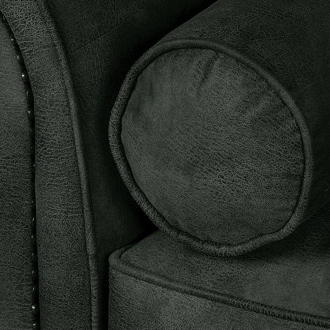 Ars manufacti Fauteuil Mallow - Aspect cuir vieilli anthracite 14 Ars manufacti Fauteuil Mallow - Aspect cuir vieilli anthracite – Image 12