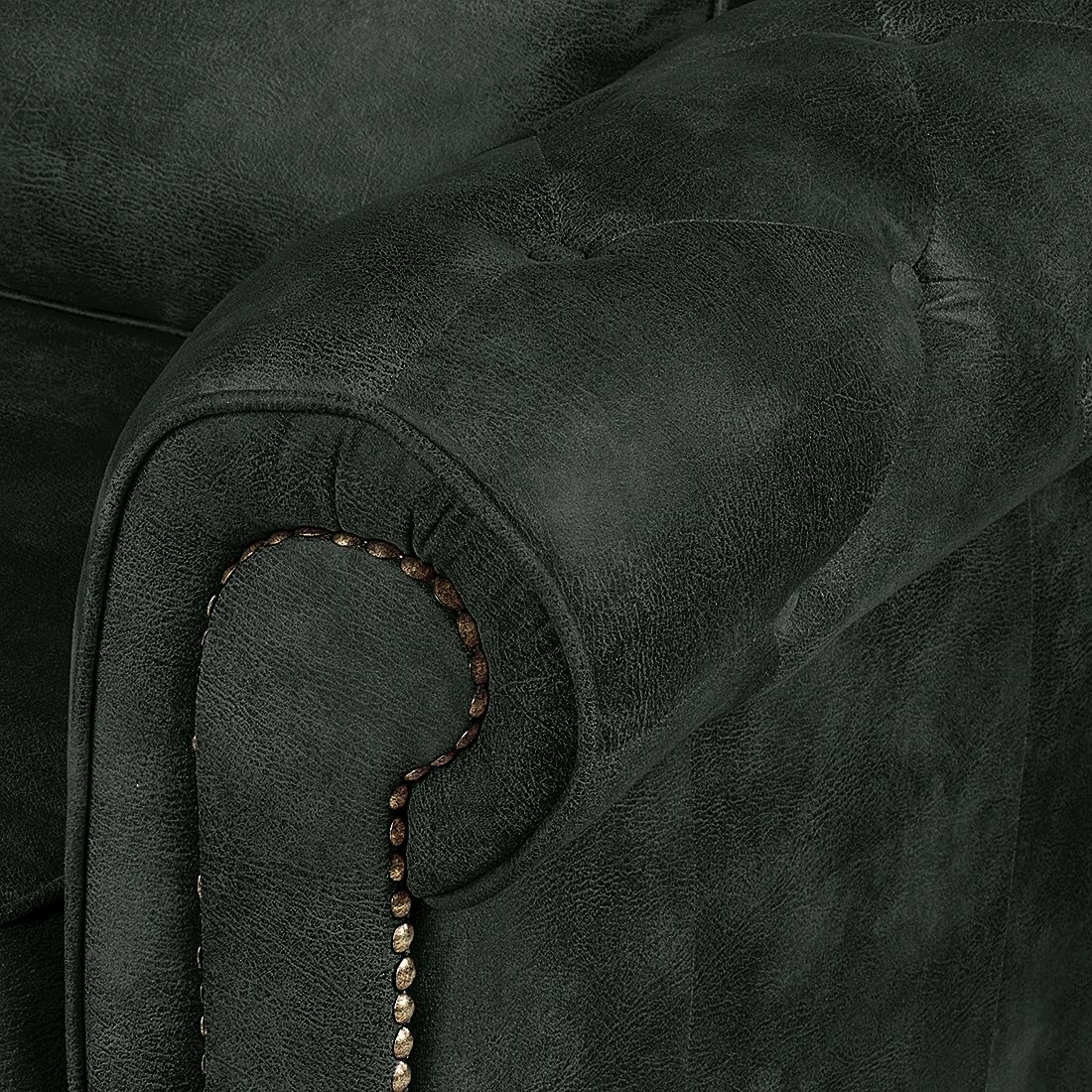 Ars manufacti Fauteuil Mallow - Aspect cuir vieilli anthracite 9 Ars manufacti Fauteuil Mallow - Aspect cuir vieilli anthracite – Image 7