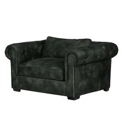 Ars manufacti Fauteuil Mallow - Aspect cuir vieilli anthracite