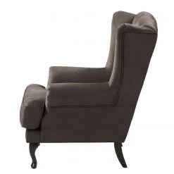 Maison Belfort Fauteuil à oreilles Miscol - Gris marron - Avec repose-pieds -Pas Cher Fauteuils Magasin sessel miscol antiklederlook mit hocker braungrau 4886368