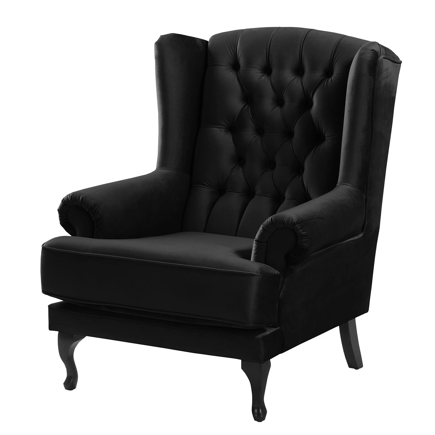 Maison Belfort Fauteuil à oreilles Miscol - Noir - Avec repose-pieds 4 Maison Belfort Fauteuil à oreilles Miscol - Noir - Avec repose-pieds – Image 2