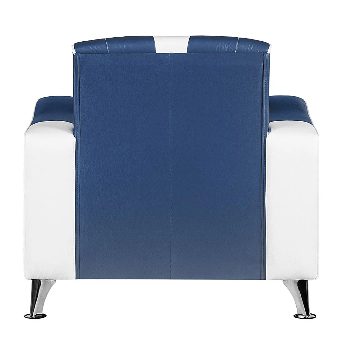 Studio Monroe Fauteuil Nixa - Cuir synthétique - Blanc / Bleu foncé 5 Studio Monroe Fauteuil Nixa - Cuir synthétique - Blanc / Bleu foncé – Image 3