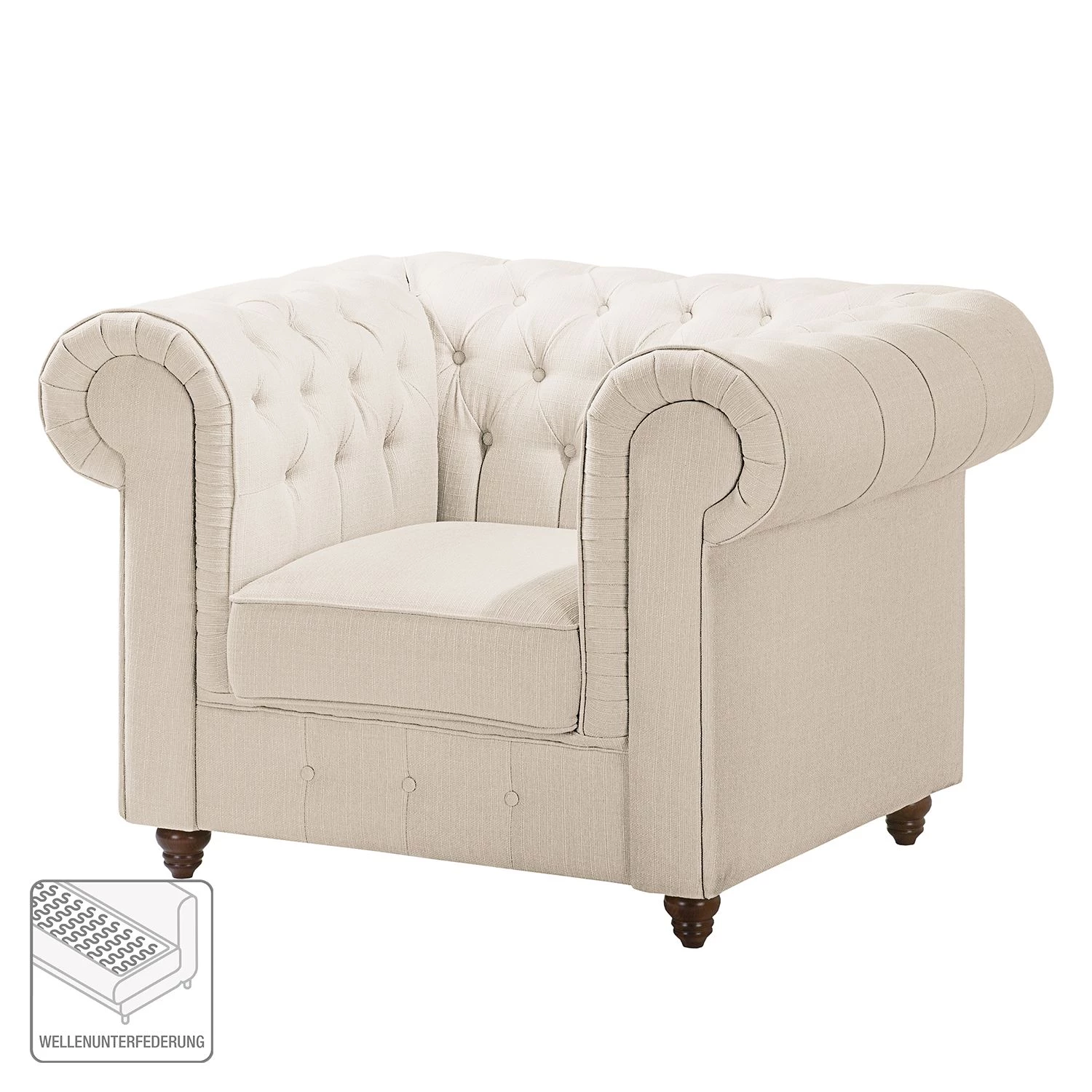 Maison Belfort Fauteuil Chesterfield Pintano - Beige 4 Maison Belfort Fauteuil Chesterfield Pintano - Beige – Image 2