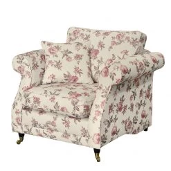 Maison Belfort Fauteuil Rosehearty - Tissu - Crème / Rose