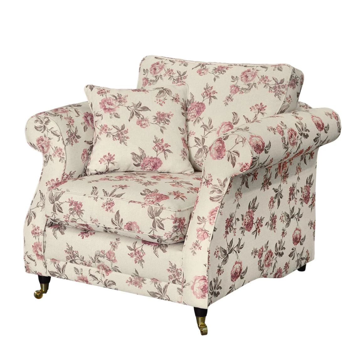Maison Belfort Fauteuil Rosehearty - Tissu - Crème / Rose 3 Maison Belfort Fauteuil Rosehearty - Tissu - Crème / Rose