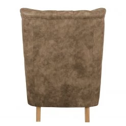 Ars Natura Fauteuil à oreilles Shenton - Aspect cuir vieilli - Latte macchiatto -Pas Cher Fauteuils Magasin sessel shenton antiklederlook cubanit 4252444