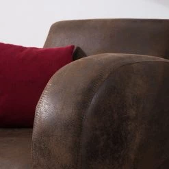 Ars manufacti Fauteuil Tullow - Aspect vieux cuir marron foncé -Pas Cher Fauteuils Magasin sessel tullow antiklederoptik dunkelbraun 4972168