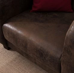 Ars manufacti Fauteuil Tullow - Aspect vieux cuir marron foncé -Pas Cher Fauteuils Magasin sessel tullow antiklederoptik dunkelbraun 4972172