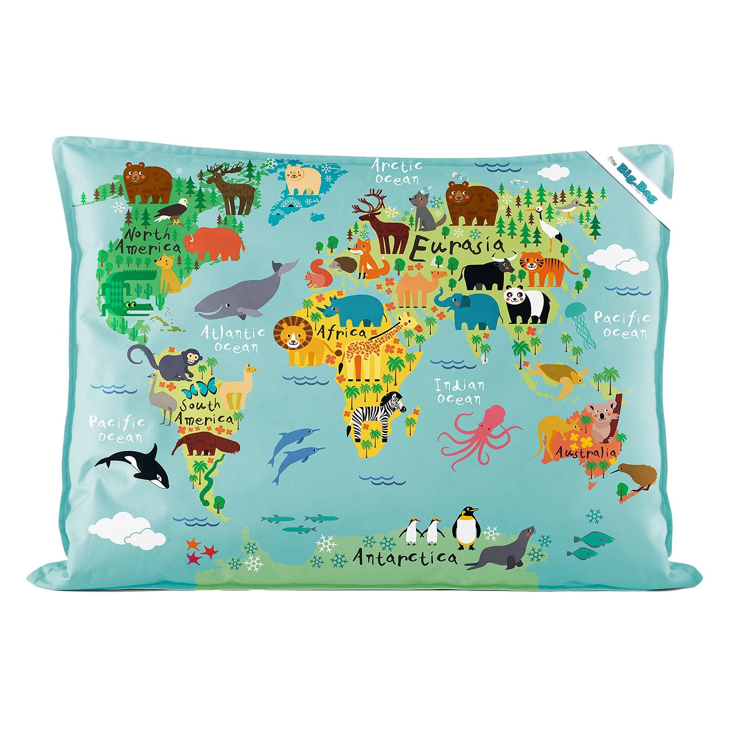 SITTING POINT Pouf géant Little BigBag World - Tissu - Bleu lagon 3 SITTING POINT Pouf géant Little BigBag World - Tissu - Bleu lagon