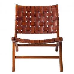 Eva Padberg Collection Chaise Bourbourg I - Cuir véritable / Teck massif - Bois de teck -Pas Cher Fauteuils Magasin stuhl bourbourg teak massiv echtleder 4607092