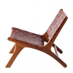 Eva Padberg Collection Chaise Bourbourg I - Cuir véritable / Teck massif - Bois de teck -Pas Cher Fauteuils Magasin stuhl bourbourg teak massiv echtleder 4607096