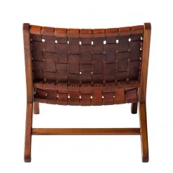 Eva Padberg Collection Chaise Bourbourg I - Cuir véritable / Teck massif - Bois de teck -Pas Cher Fauteuils Magasin stuhl bourbourg teak massiv echtleder 4607100