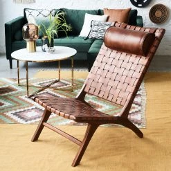 Eva Padberg Collection Fauteuil Bourbourg II - Marron vintage -Pas Cher Fauteuils Magasin teppich fil i wolle gelb 170 x 240 cm 4701508