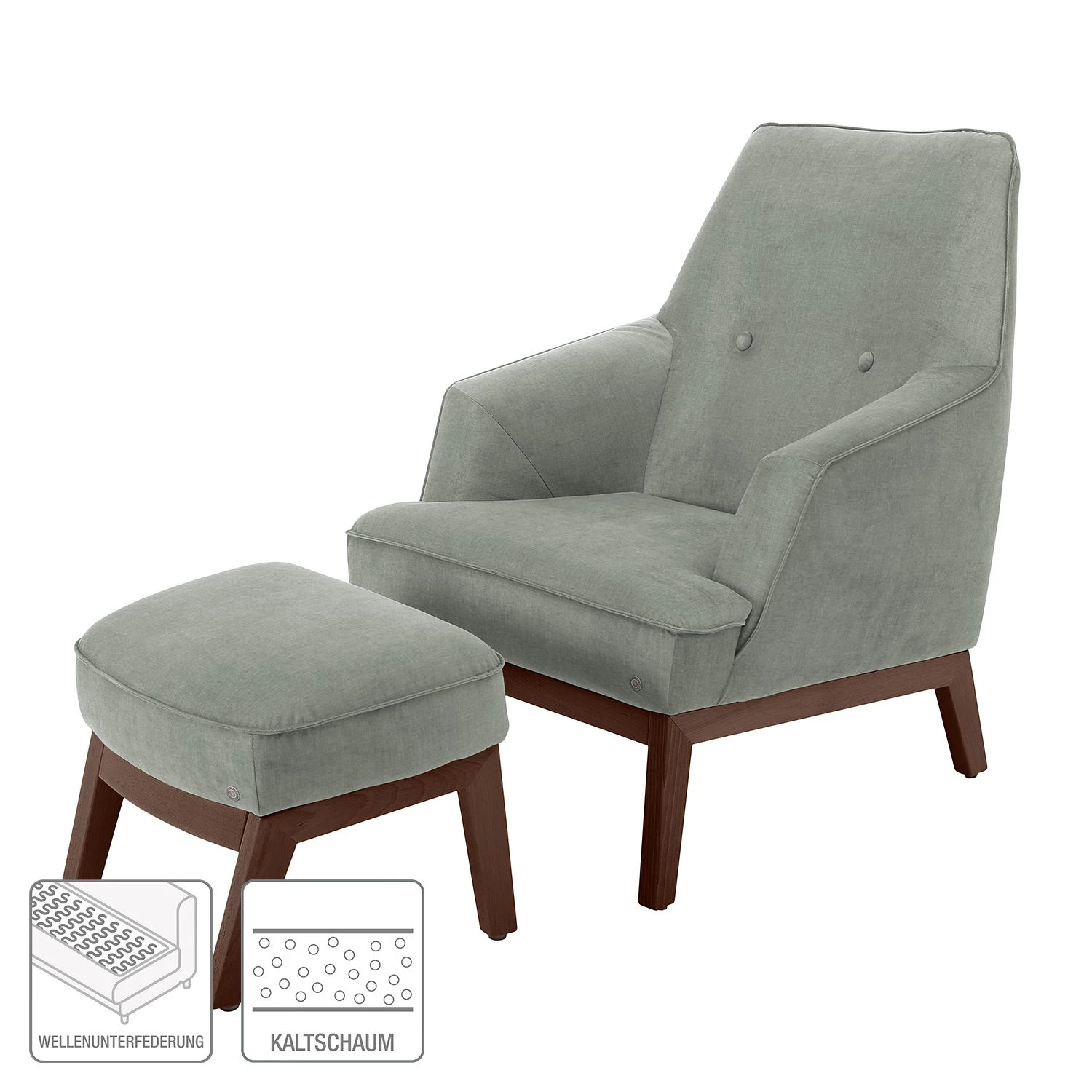 Tom Tailor Fauteuil Cozy - Tissu - Granit - Avec repose-pieds 4 Tom Tailor Fauteuil Cozy - Tissu - Granit - Avec repose-pieds – Image 2