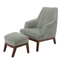 Tom Tailor Fauteuil Cozy - Tissu - Granit - Avec repose-pieds